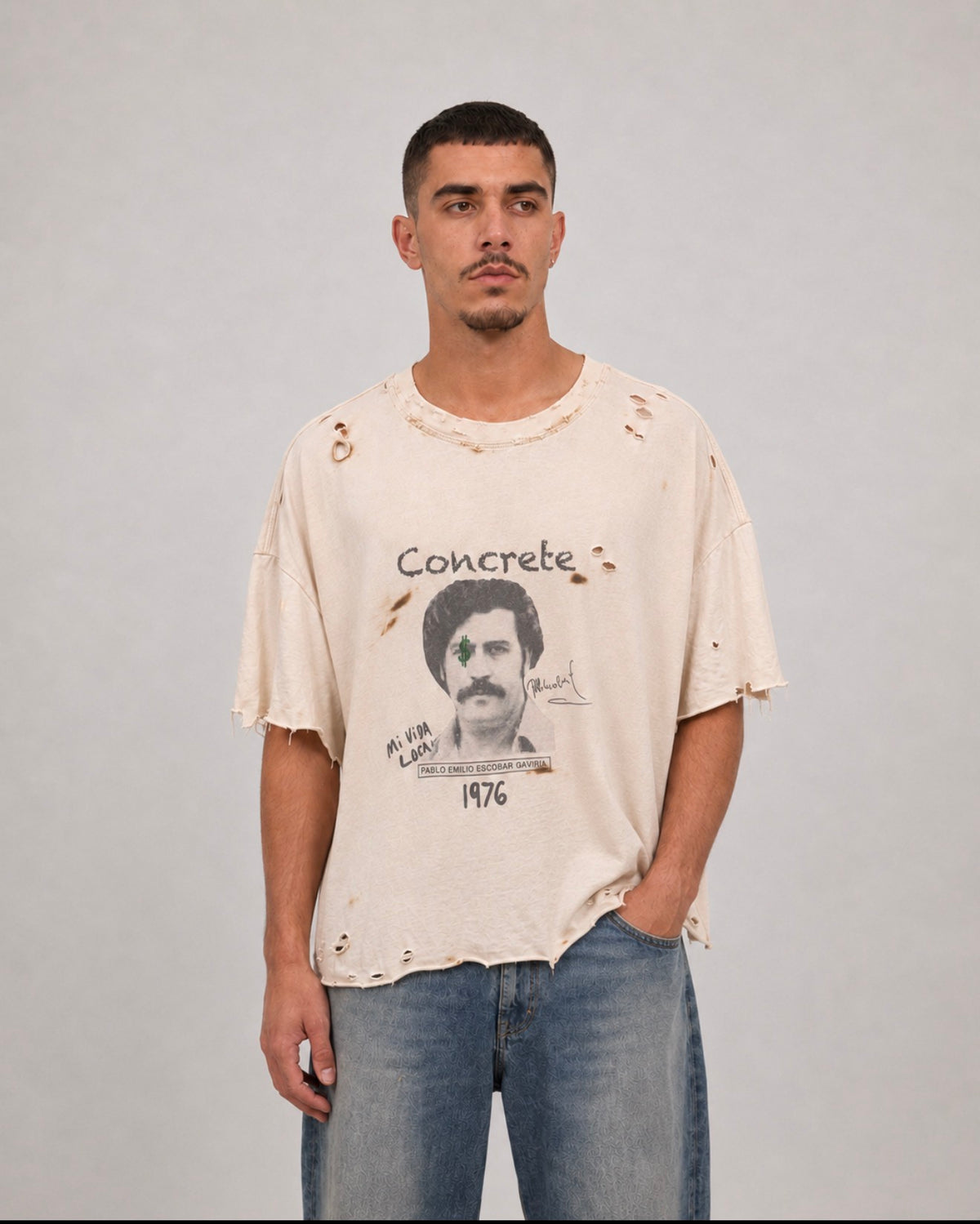 Concrete '76 - Hand Distressed Tee