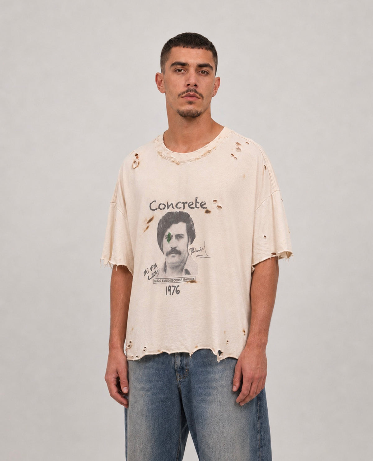 Concrete '76 - Hand Distressed Tee